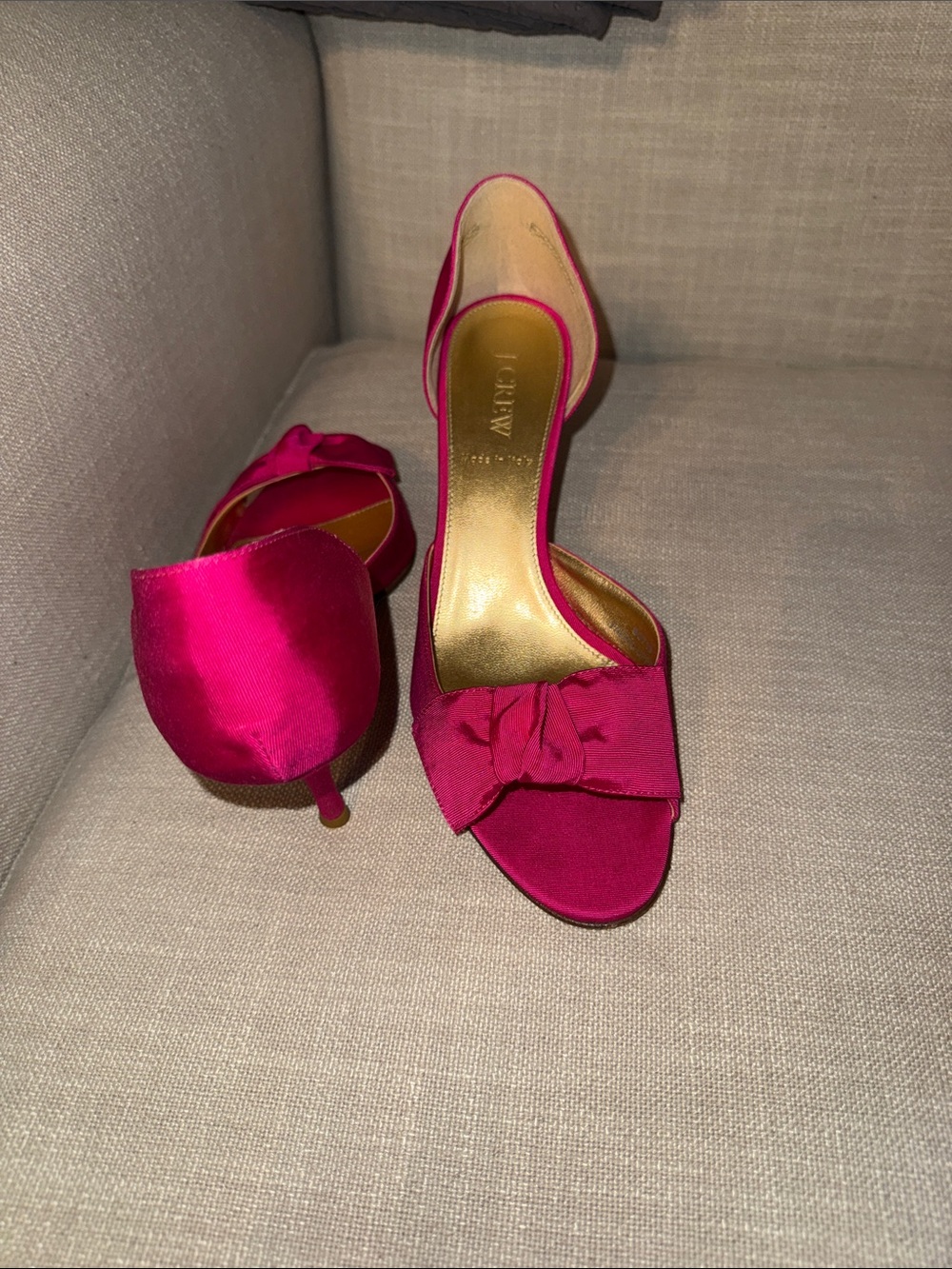 J. Crew Bright Berry Open-Toe Bow Heels - Picture 5 of 7